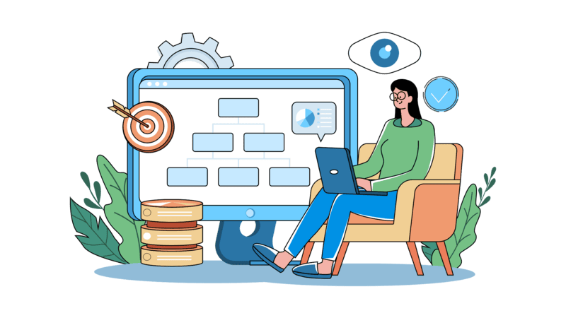  SEO analytics illustration – Tekaxis digital insights and reporting 